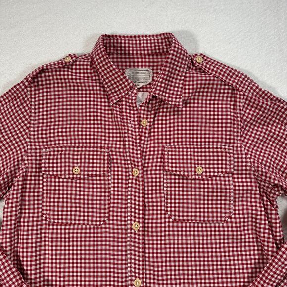 Current/Elliott The Perfect Shirt Long Sleeve Women's Size 3/Large Red Gingham - Picture 5 of 11